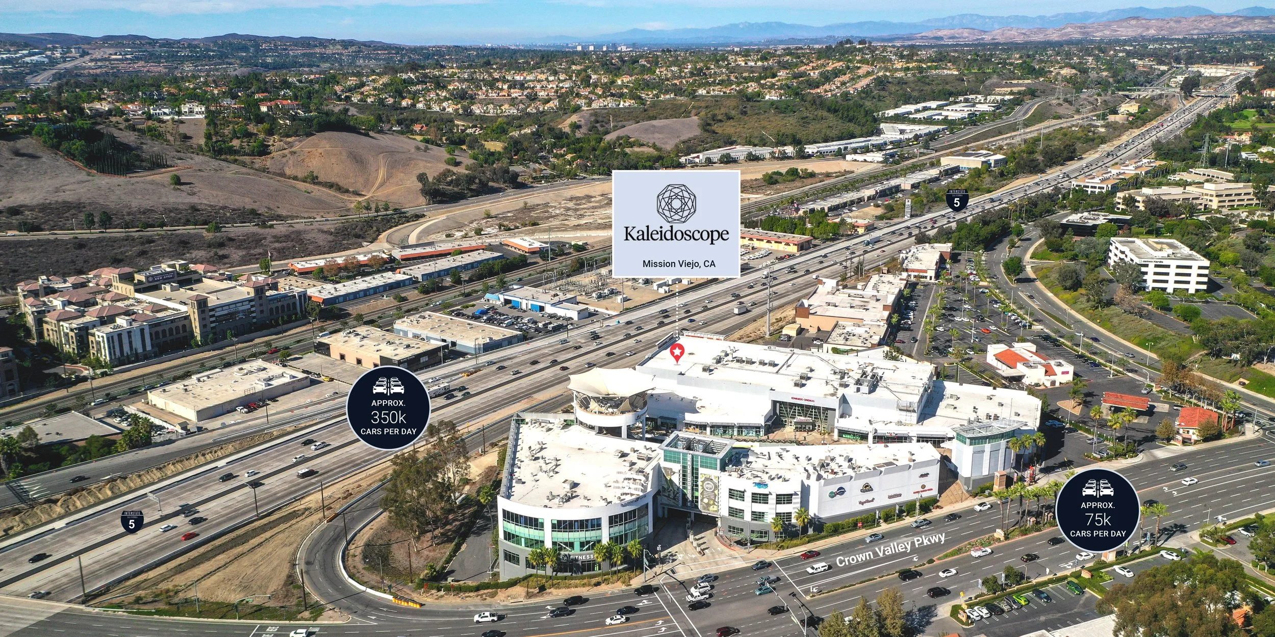 Aerial view of Kaleidoscope Mall, Mission Viejo